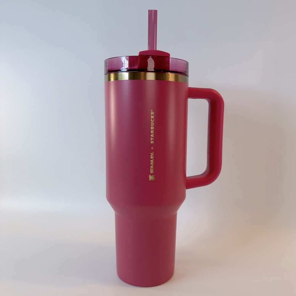 Stanley X Starbucks 40oz‎ traveler tumbler new release 11/7/24 pink fuchsia gold